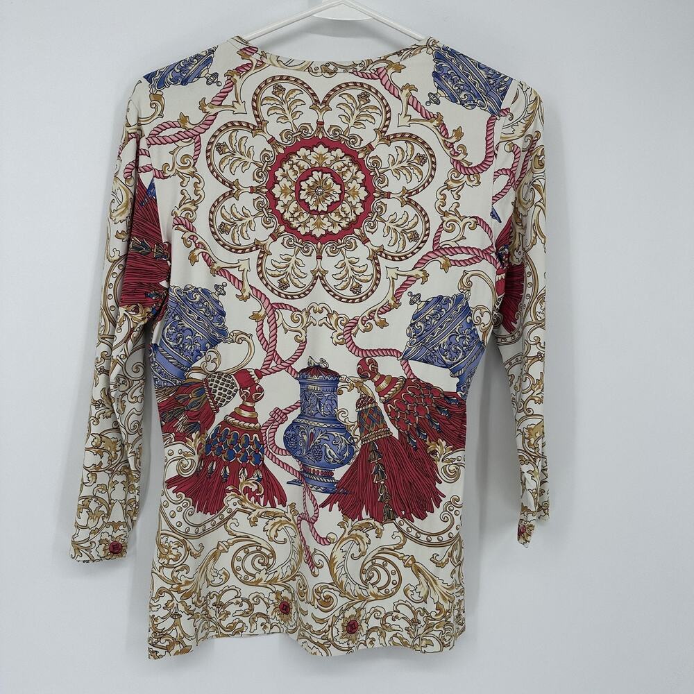 J McLaughlin Shirt Womens Small Multicolor Baroque Tassel Long Sleeve Top - Picture 8 of 9